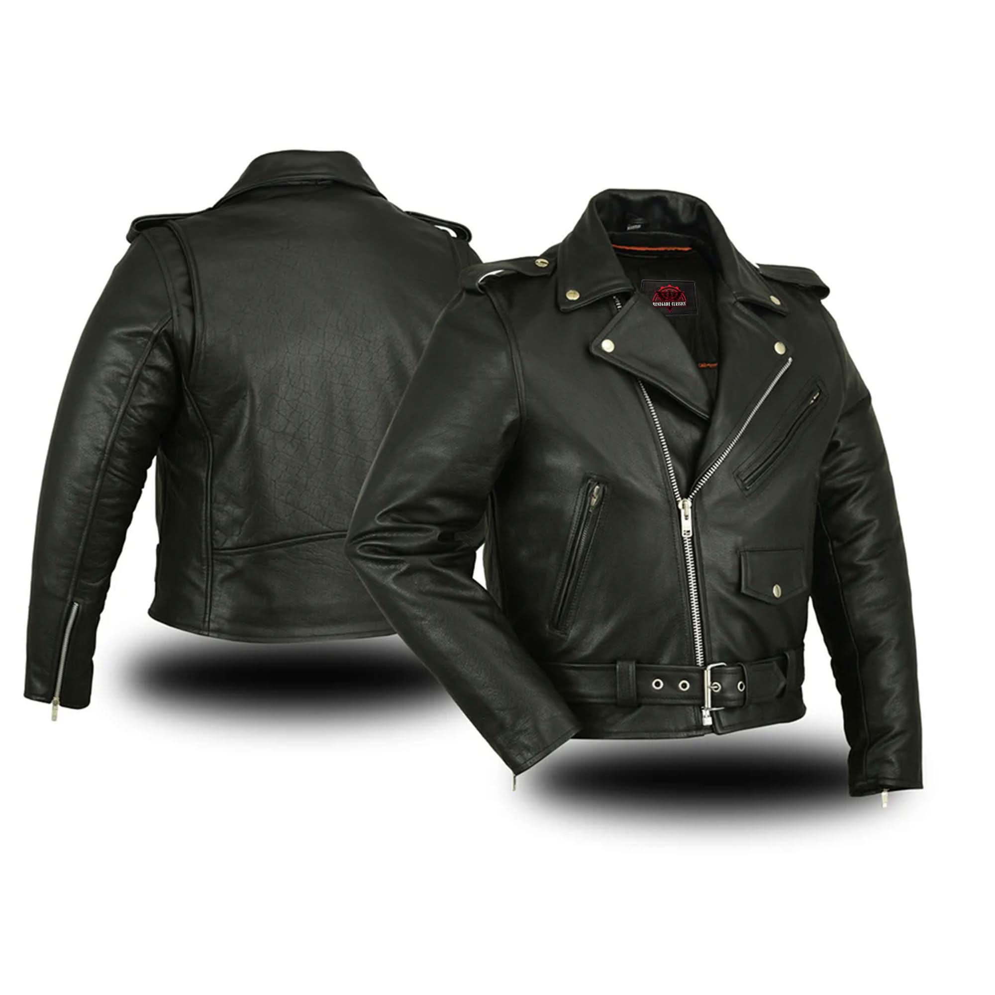 Jansen Men's Leather Motorcycle Jackets - Black