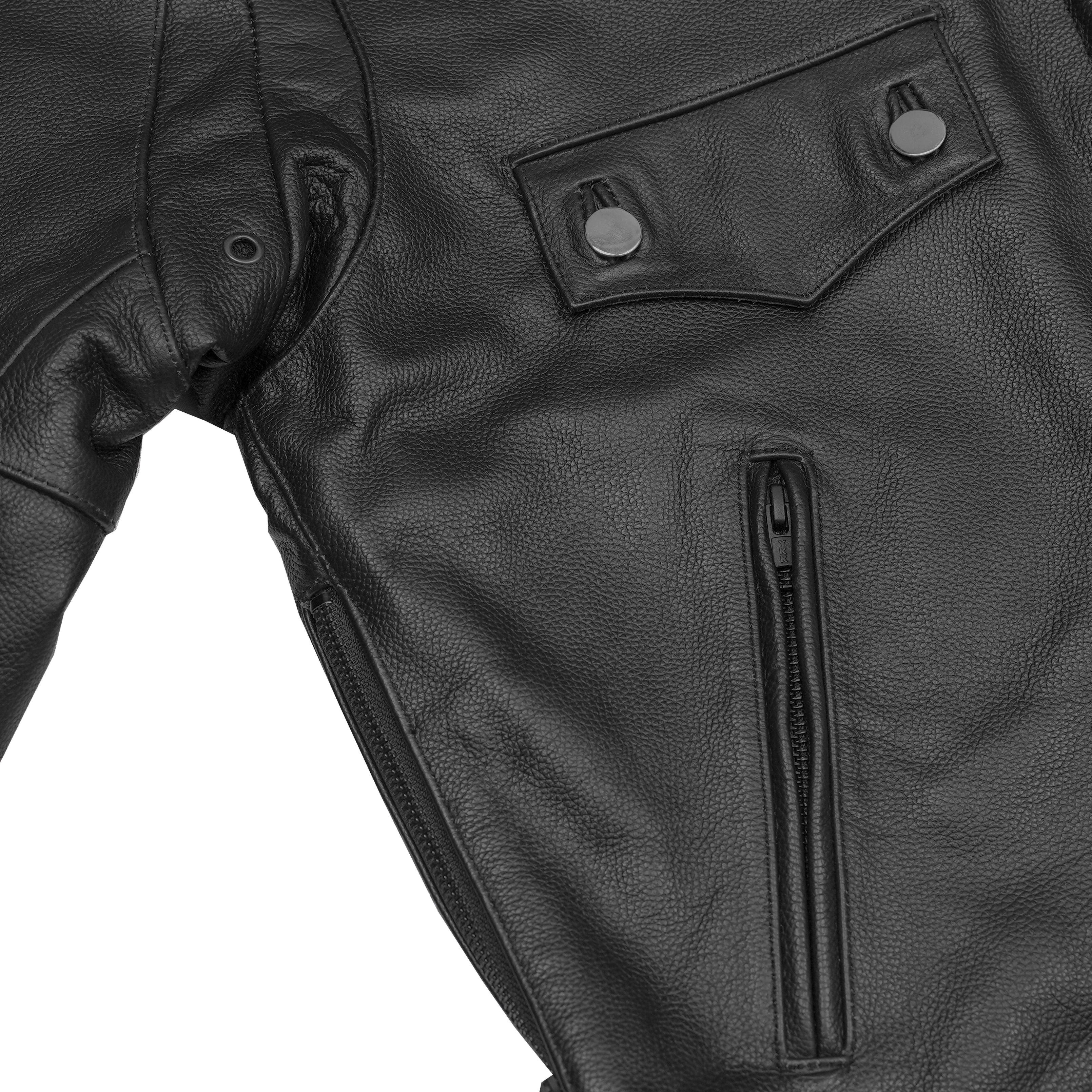 Black Raider Men’s Leather Motorcycle Jacket