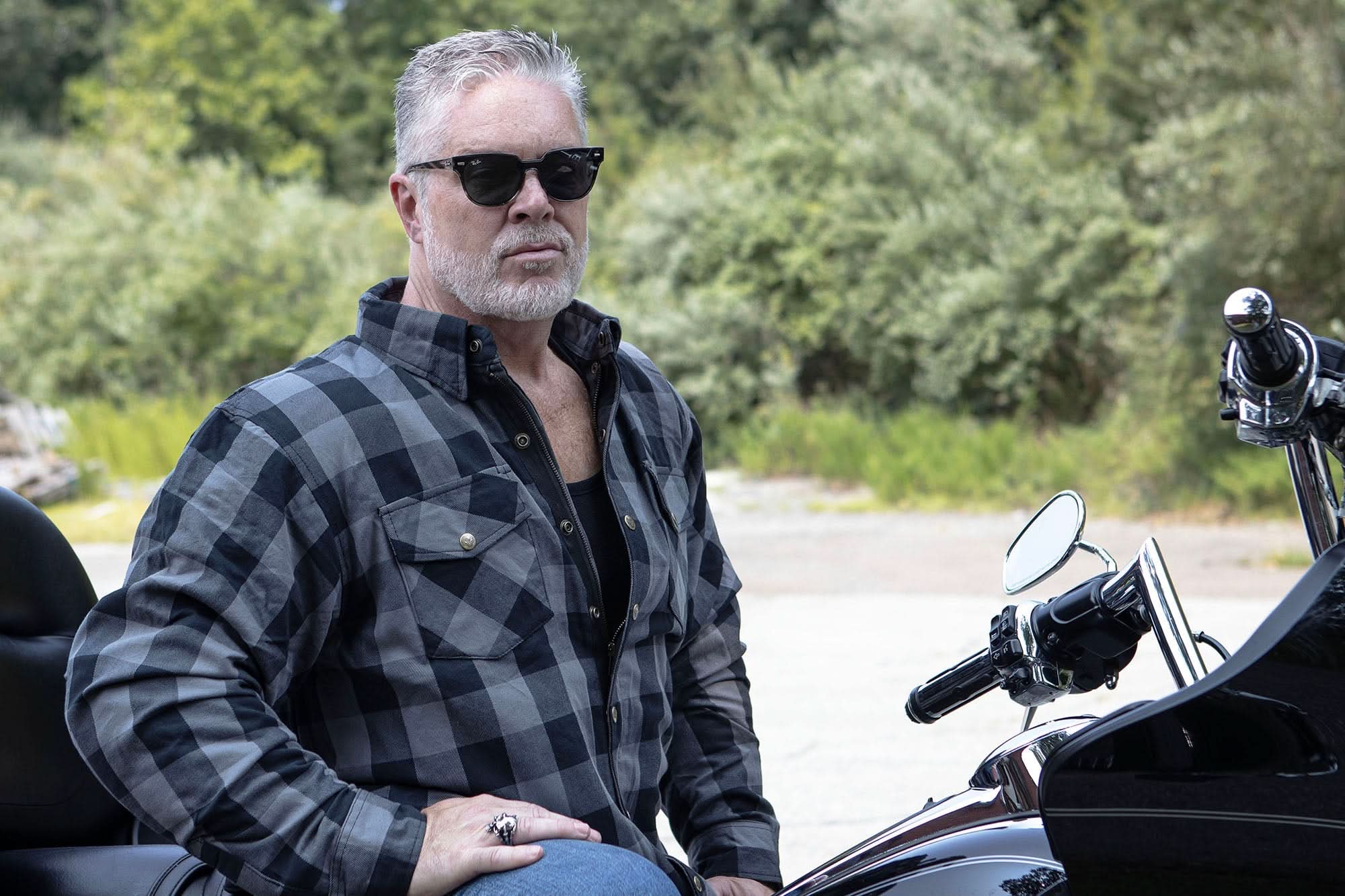 Milwaukee Leather MPM1630 Men's Plaid Flannel Biker Shirt w/ CE Armor - Reinforced w/ Aramid Fibers