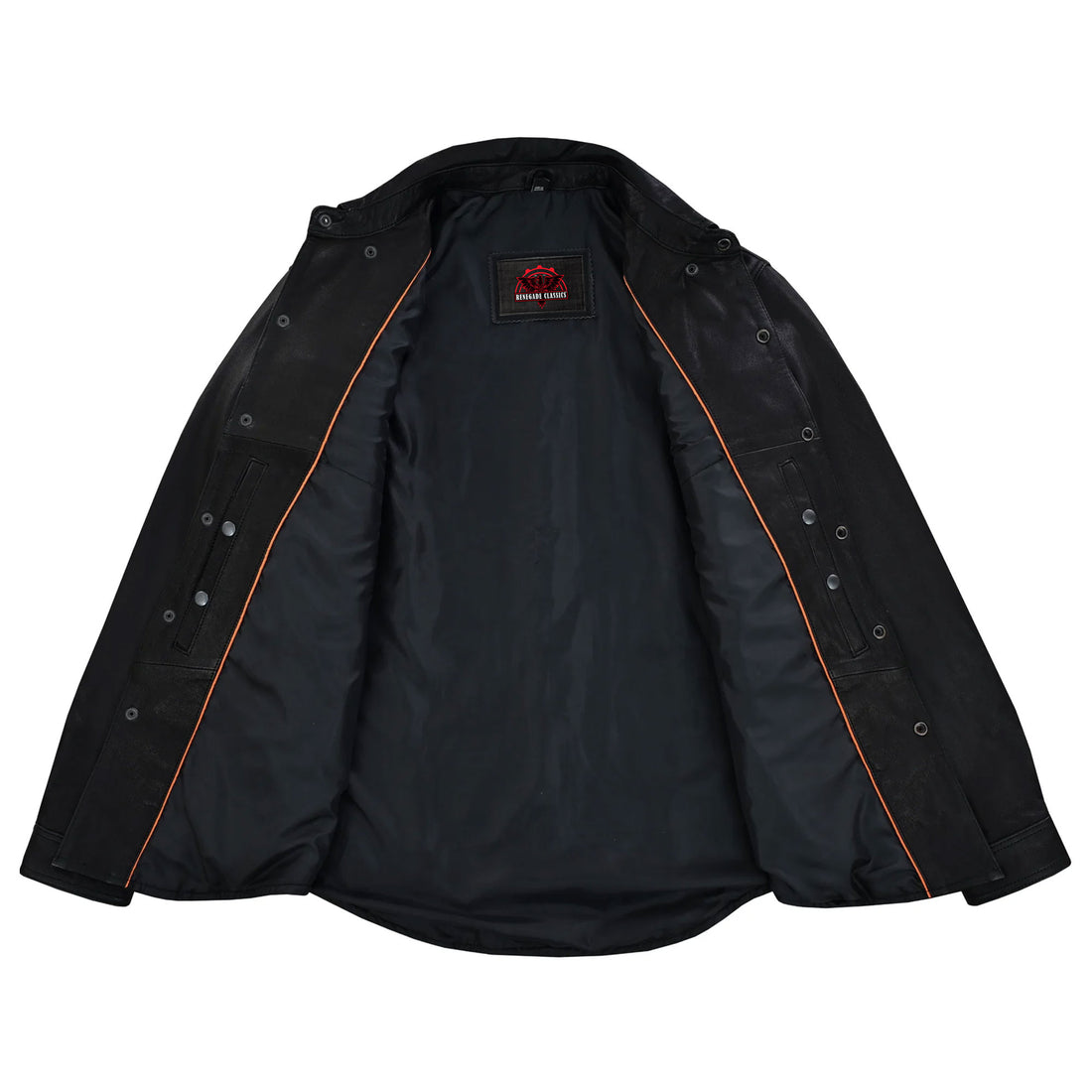 Midnight Men's Black Leather Motorcycle  Shirt
