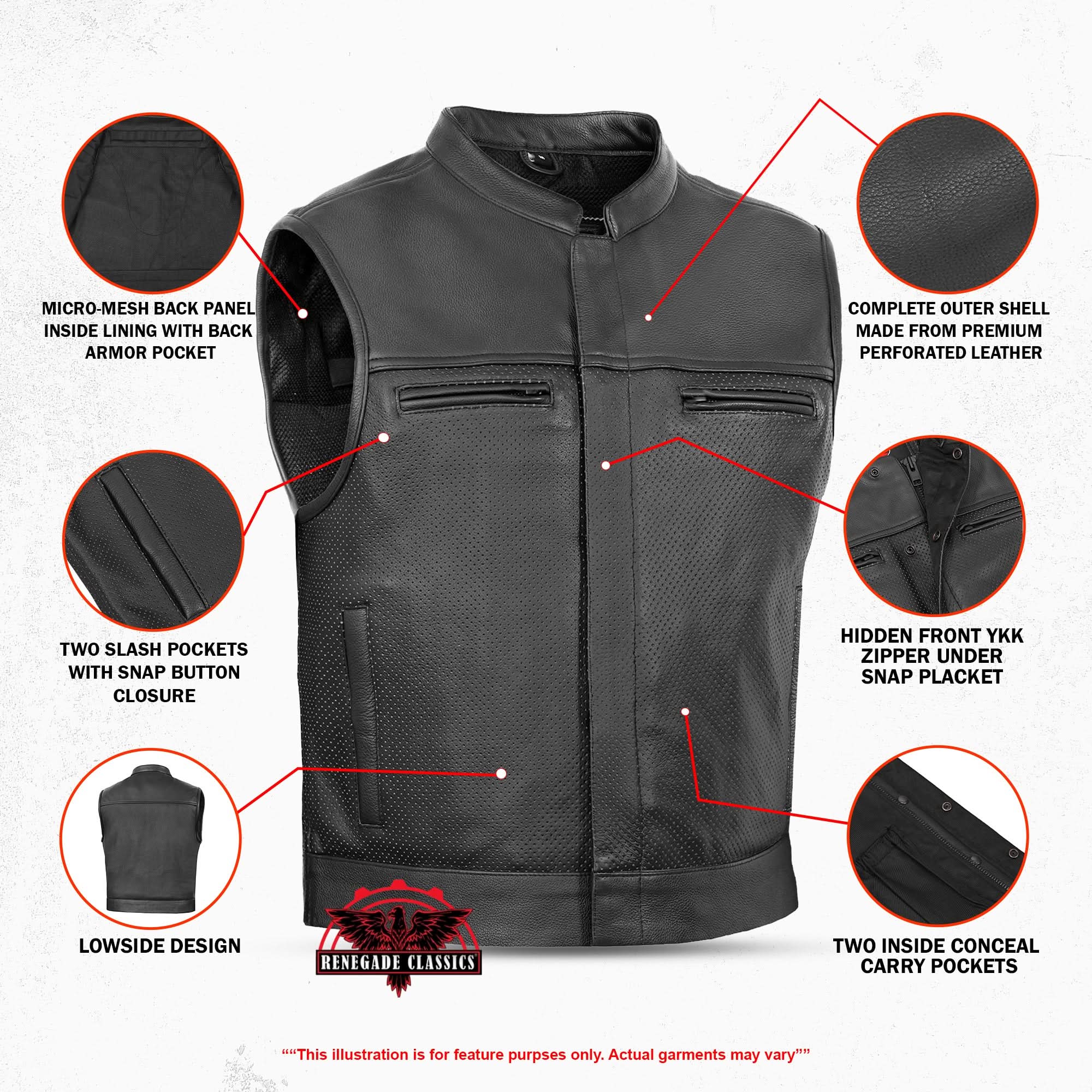 Gravel Ghost Men’s Leather Motorcycle Vest