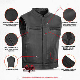 Gravel Ghost Men’s Leather Motorcycle Vest