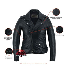 Night Shine Women's Black Fashion Leather Jacket