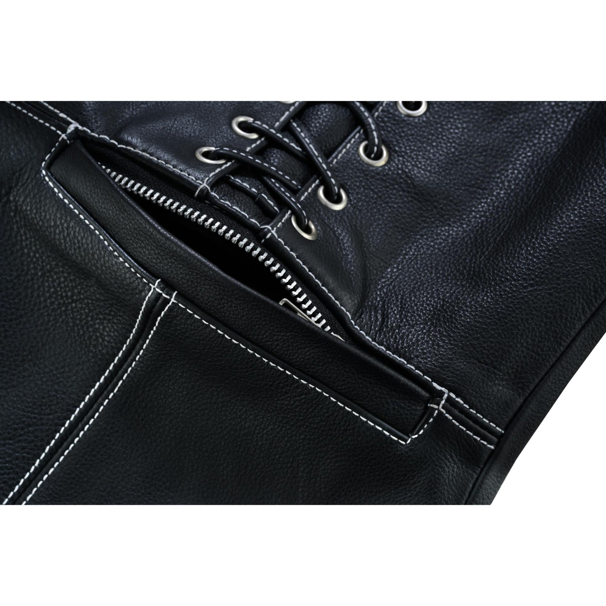 Night Edge Black Ladies Vest Womens Leather Vests Renegade Classics