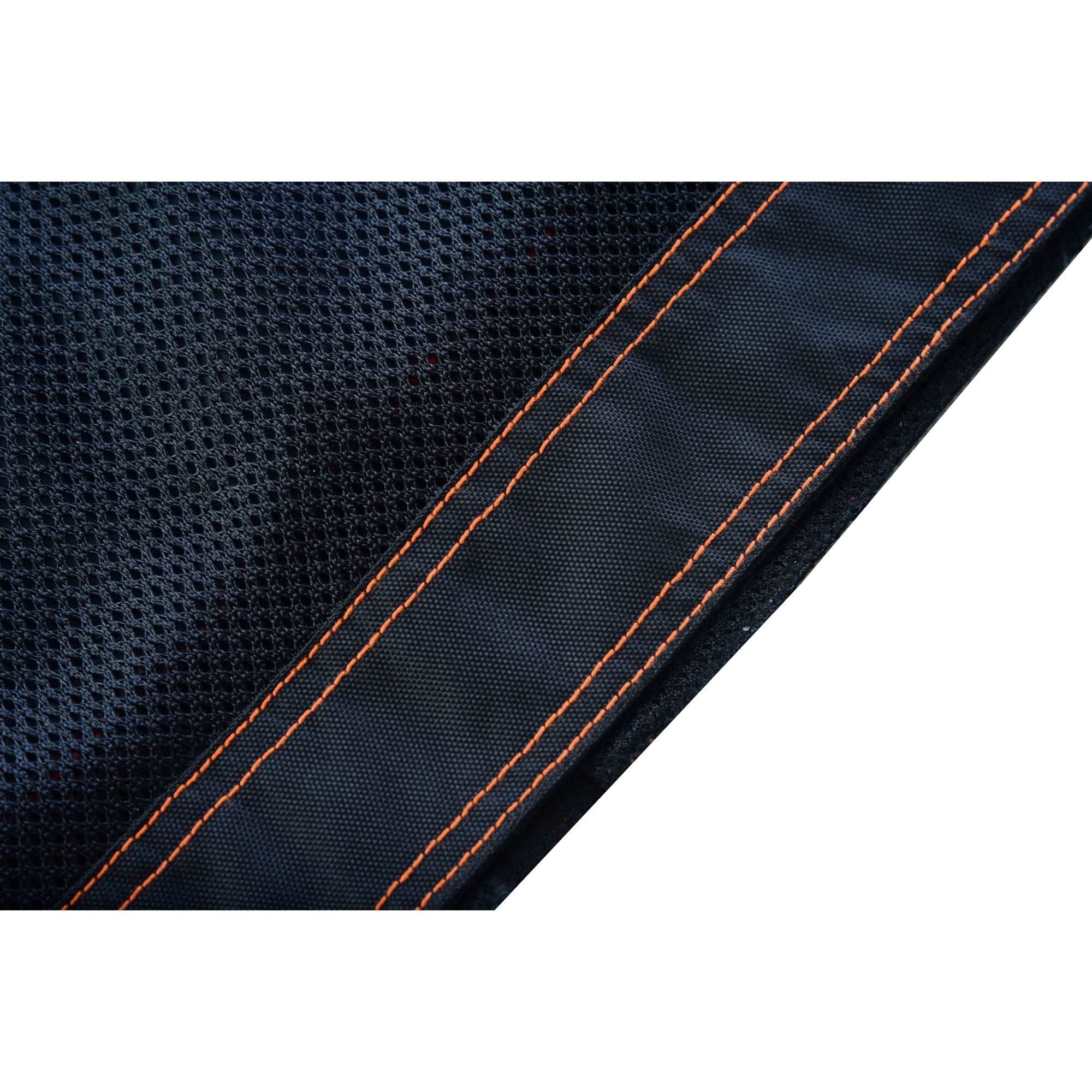 Night Tiger Menâ€™s Black Mesh Textile Vest with Orange Diamond Stitch Mens Textile Vests Renegade Classics