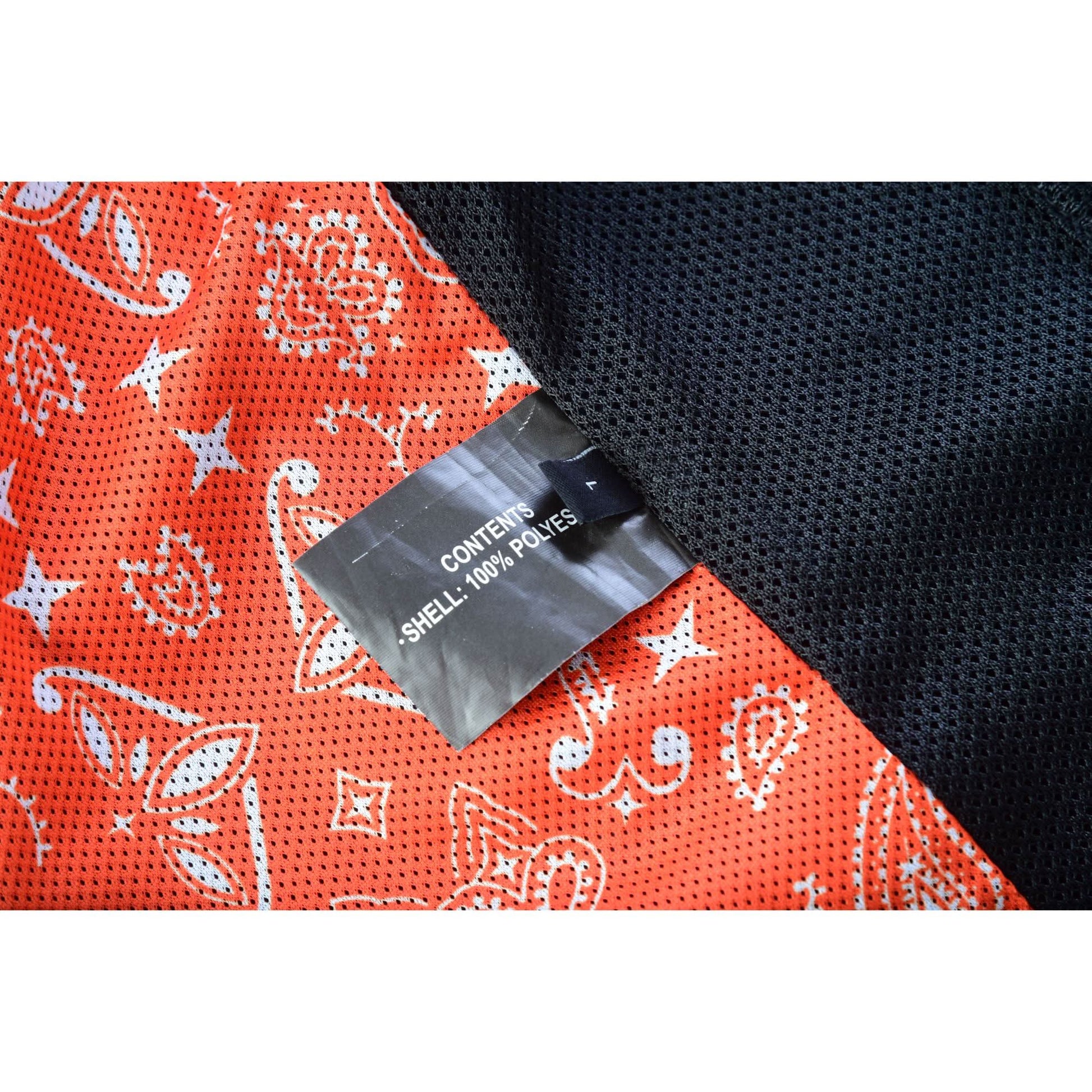 Night Tiger Menâ€™s Black Mesh Textile Vest with Orange Diamond Stitch Mens Textile Vests Renegade Classics