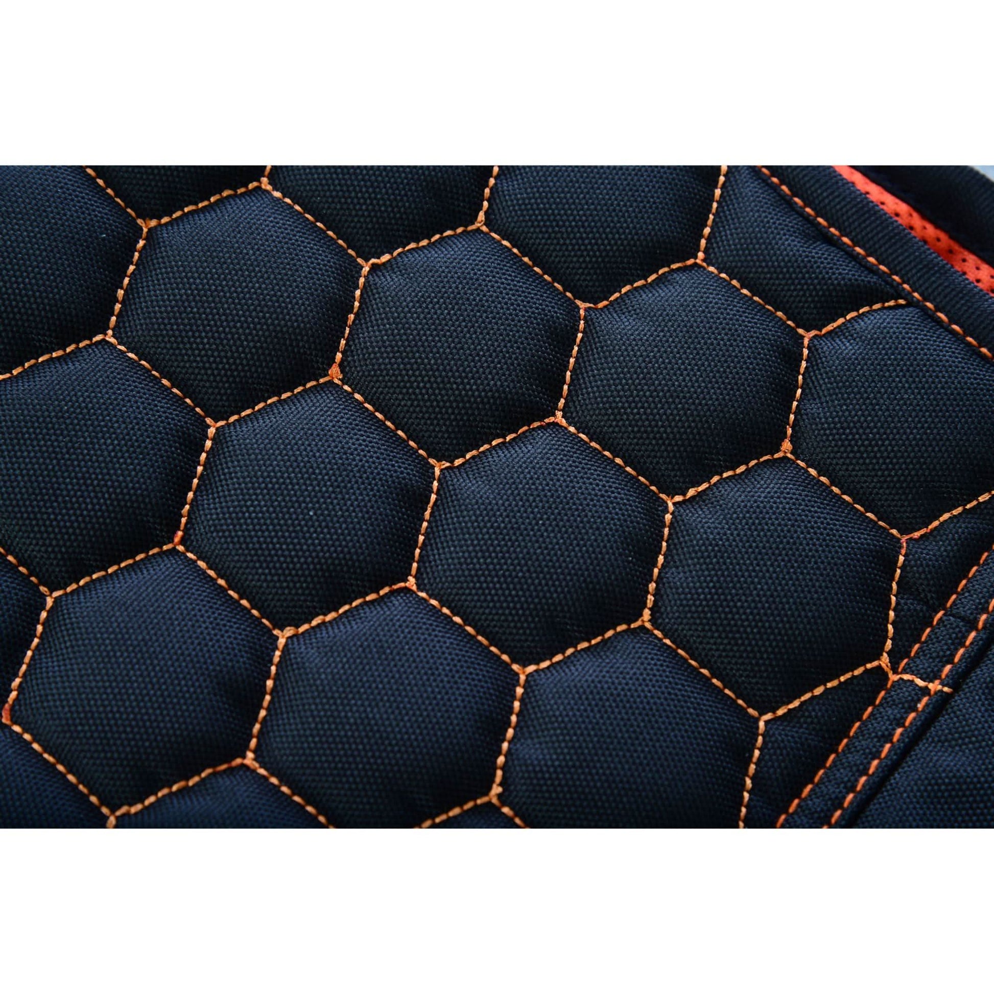 Night Tiger Menâ€™s Black Mesh Textile Vest with Orange Diamond Stitch Mens Textile Vests Renegade Classics