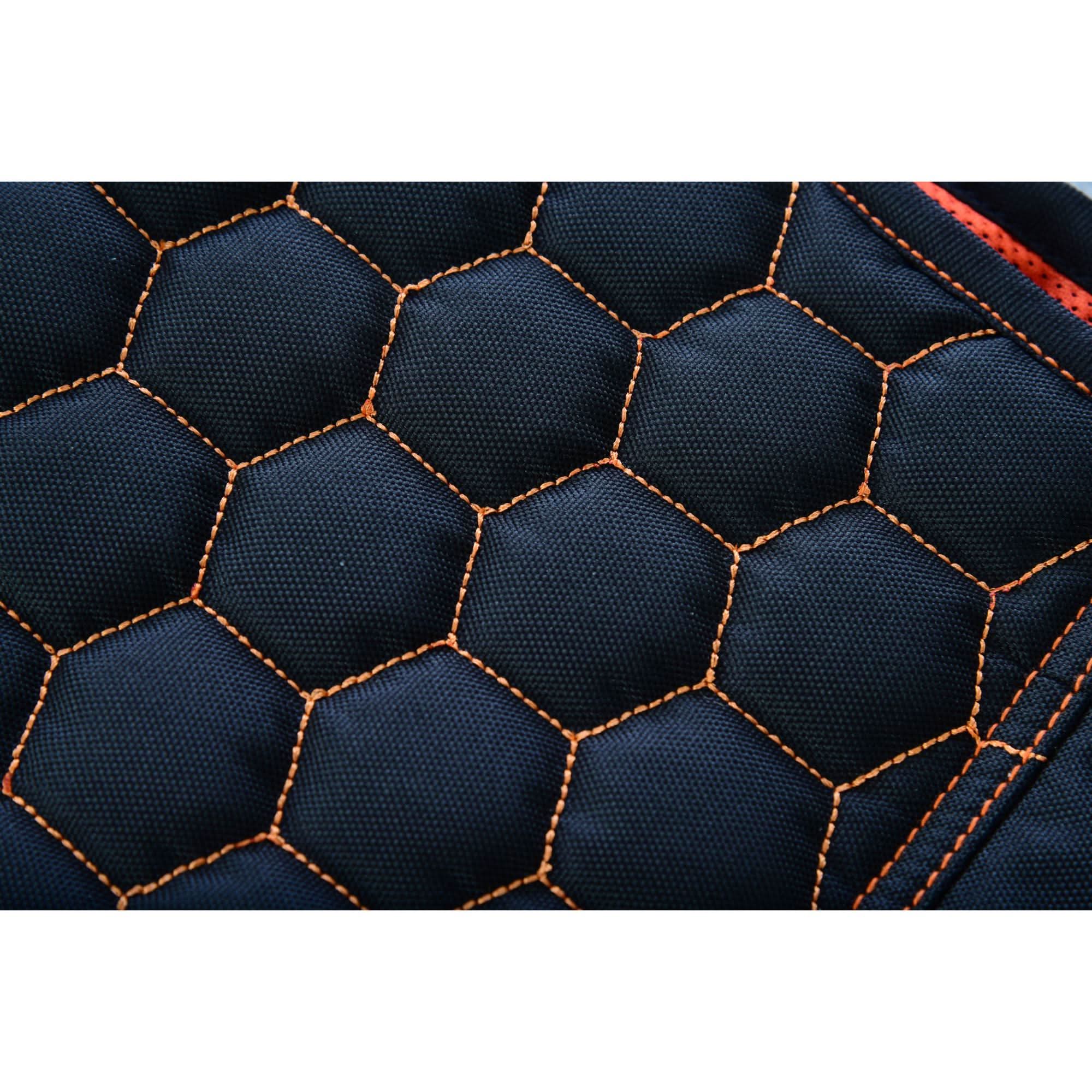 Night Tiger Menâ€™s Black Mesh Textile Vest with Orange Diamond Stitch Mens Textile Vests Renegade Classics