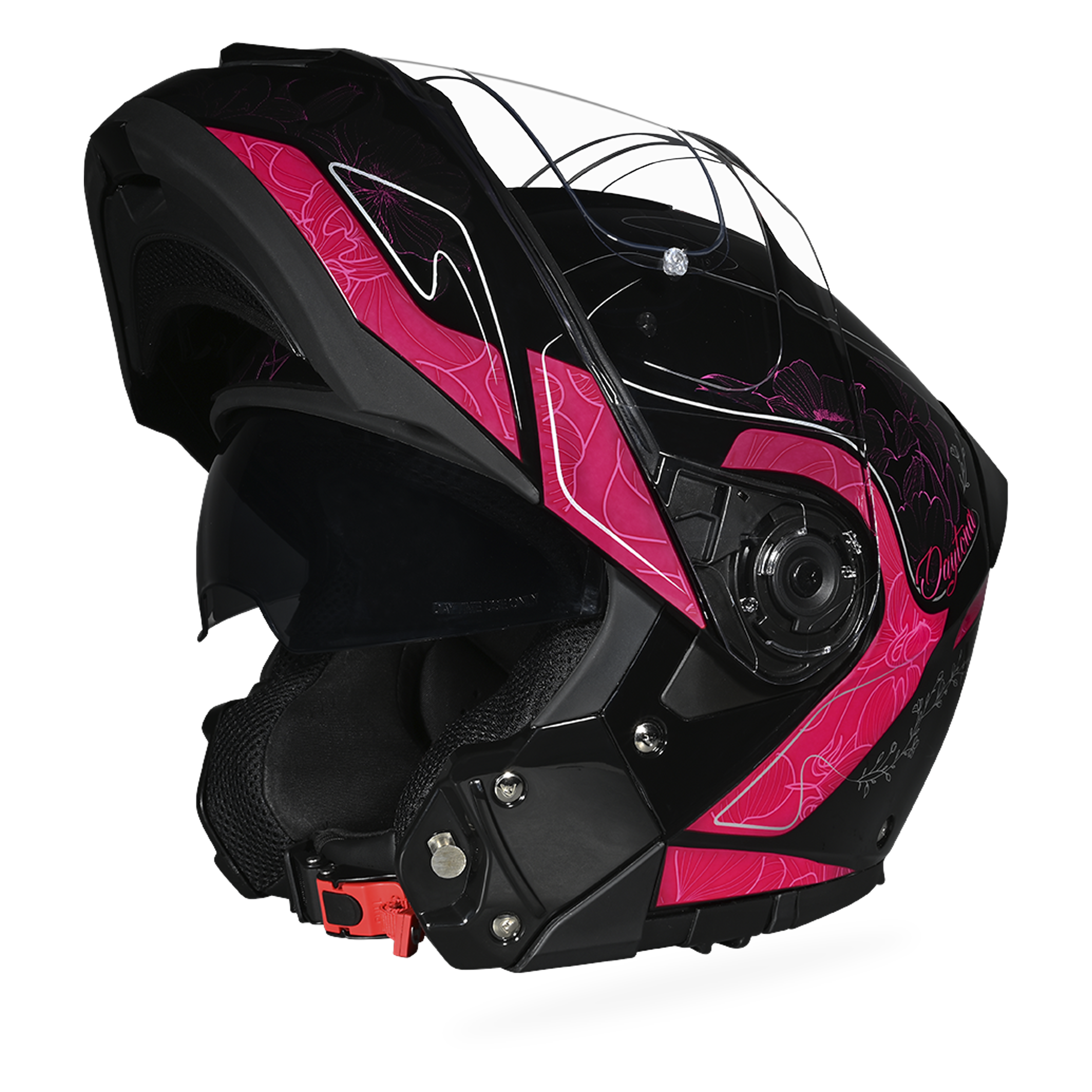 Daytona Glide Modular Motorcycle Helmet - DOT Approved, Bluetooth Ready, Dual Visor, Men/Women/Youth - W/ Flowers