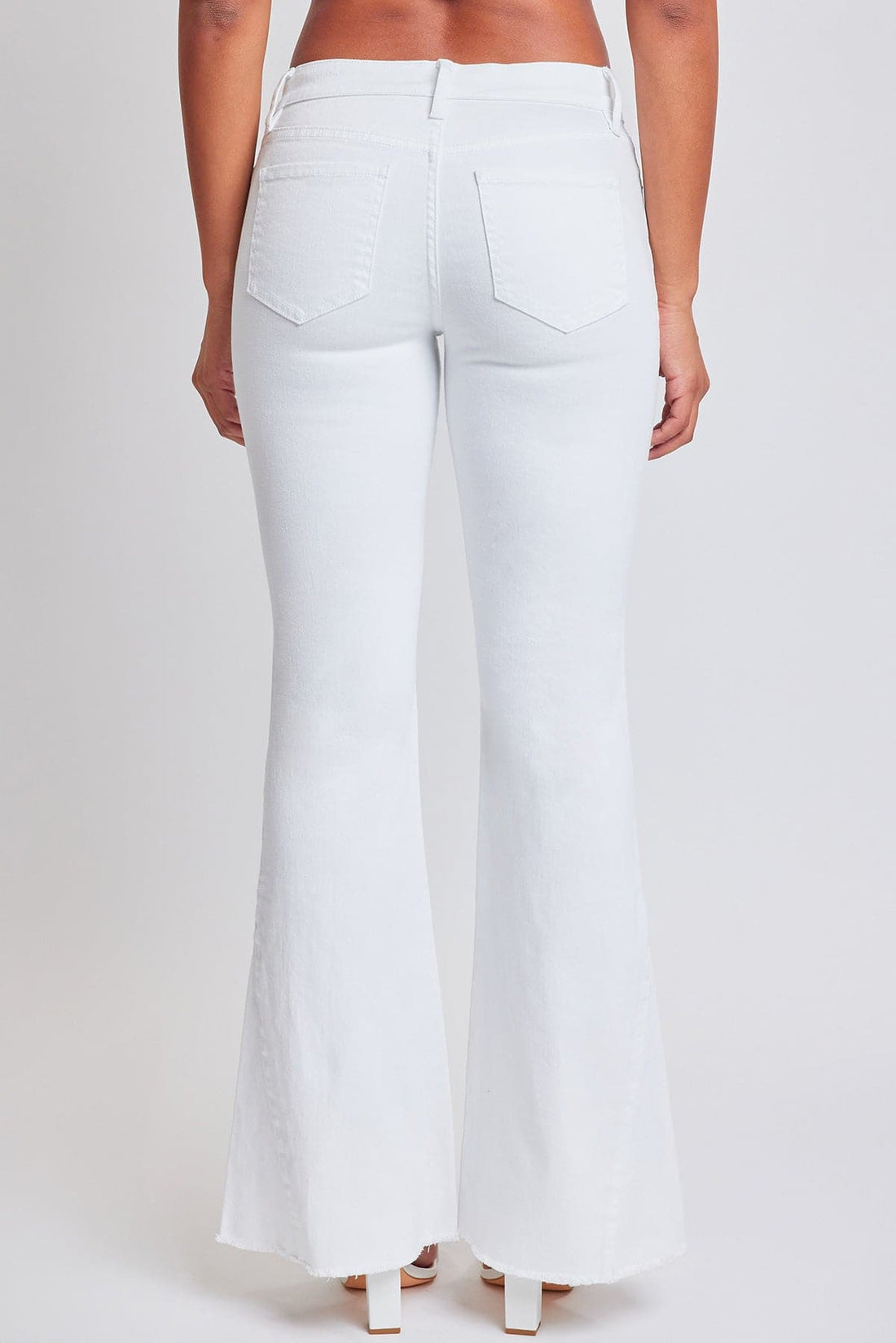 Women's Low Rise Fray Hem Flare Jeans
