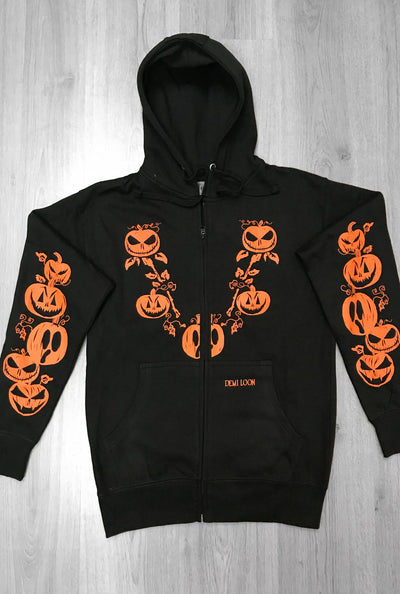 Pumpkin Halloween Boyfriend Fit Zip Up Hoodie