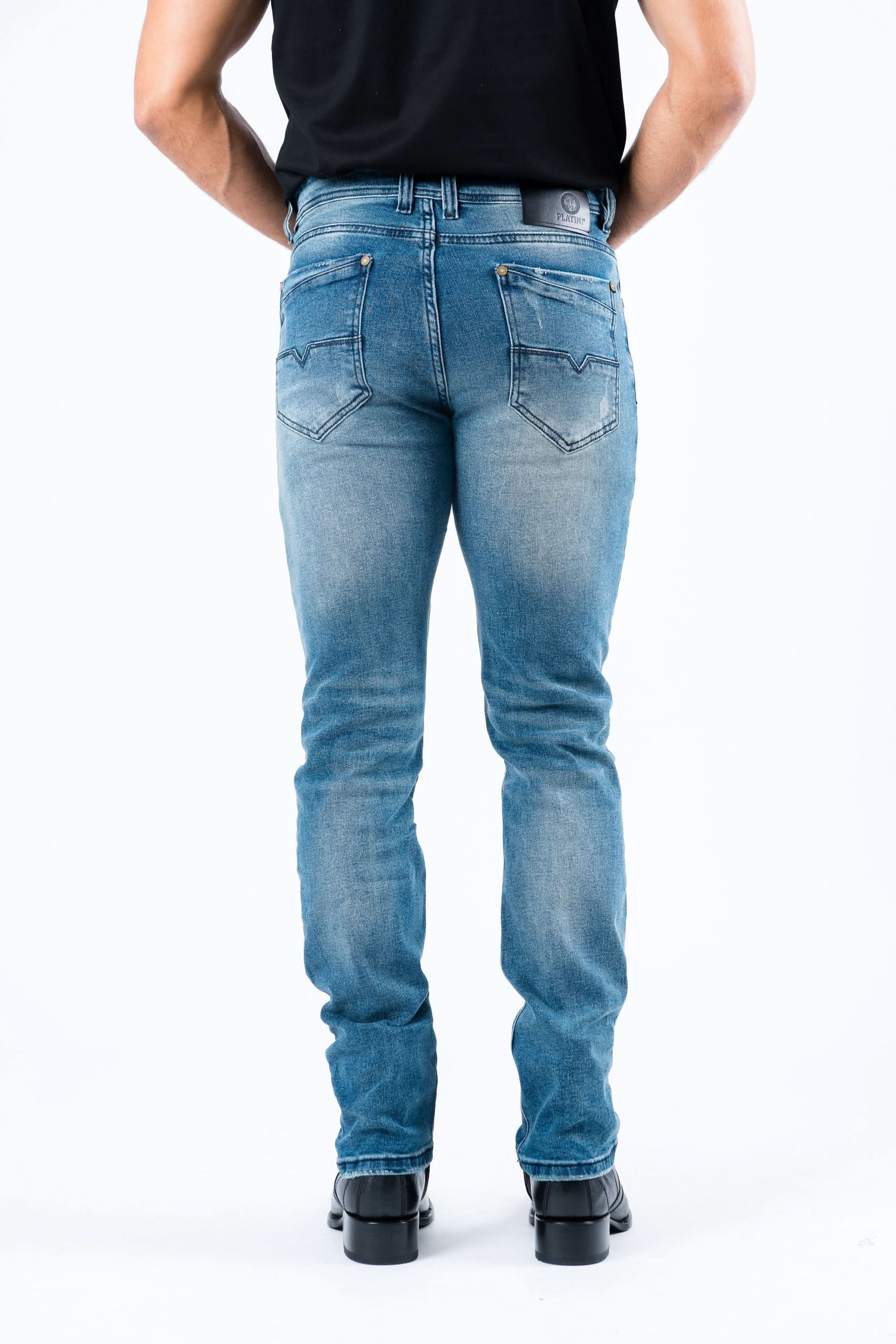 Pax Men's Dark Blue Slim Stretch Jeans