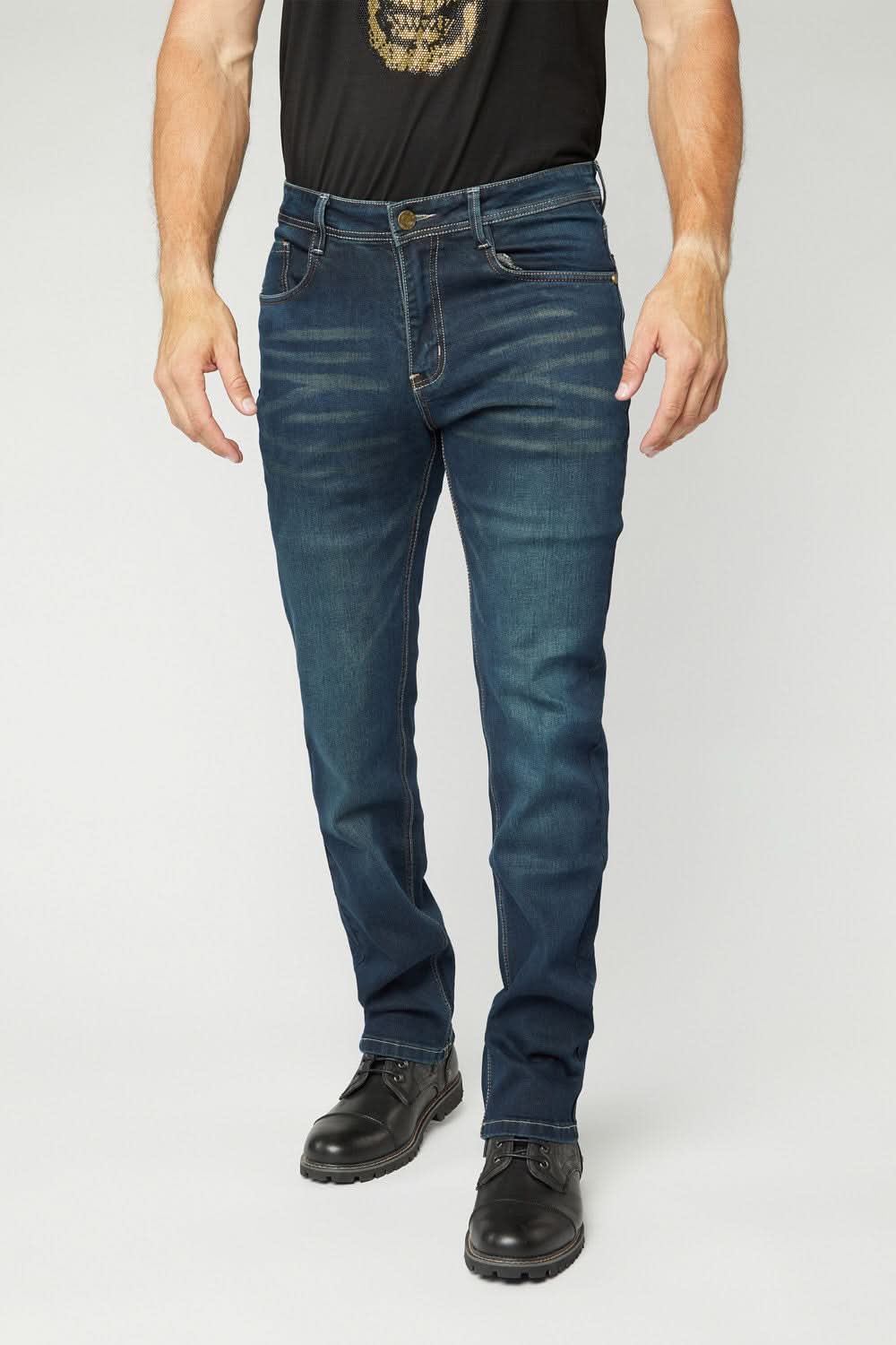 Pax Men's Dk. Blue Aged Slim Stretch Jeans