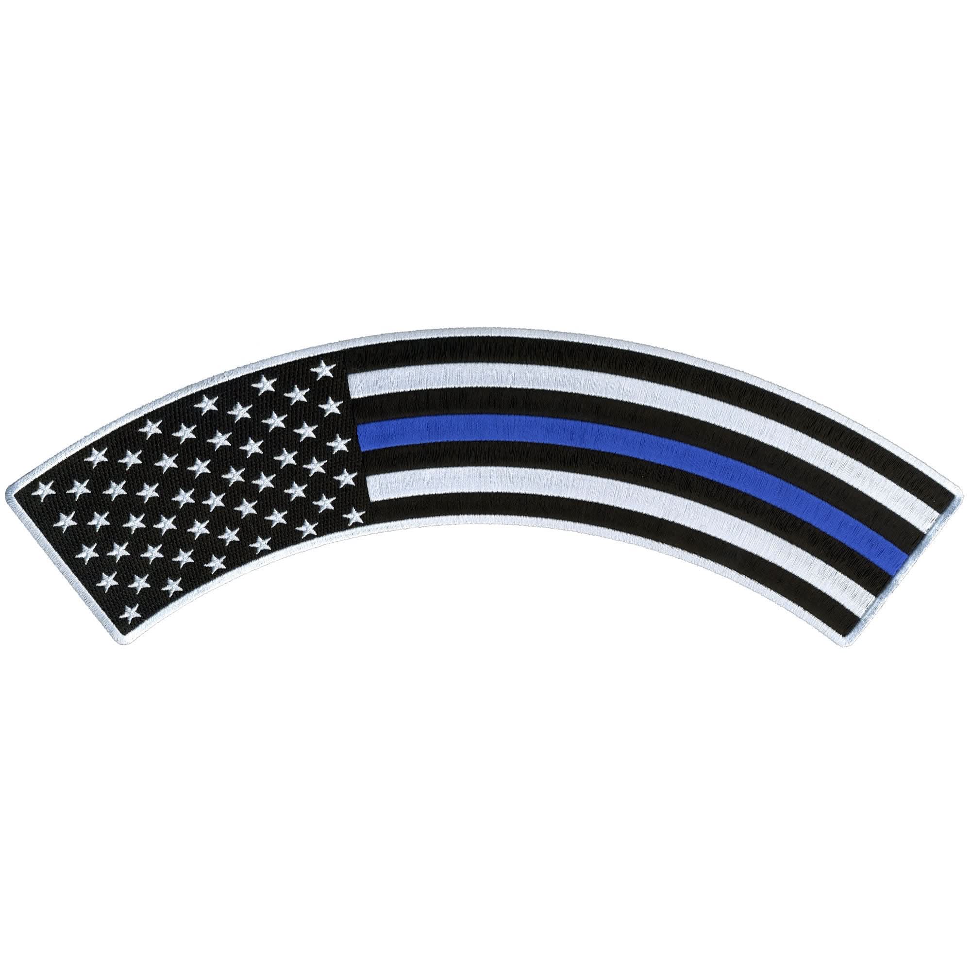 Hot Leathers Thin Blue Line 12” X 3” Top Rocker Patch