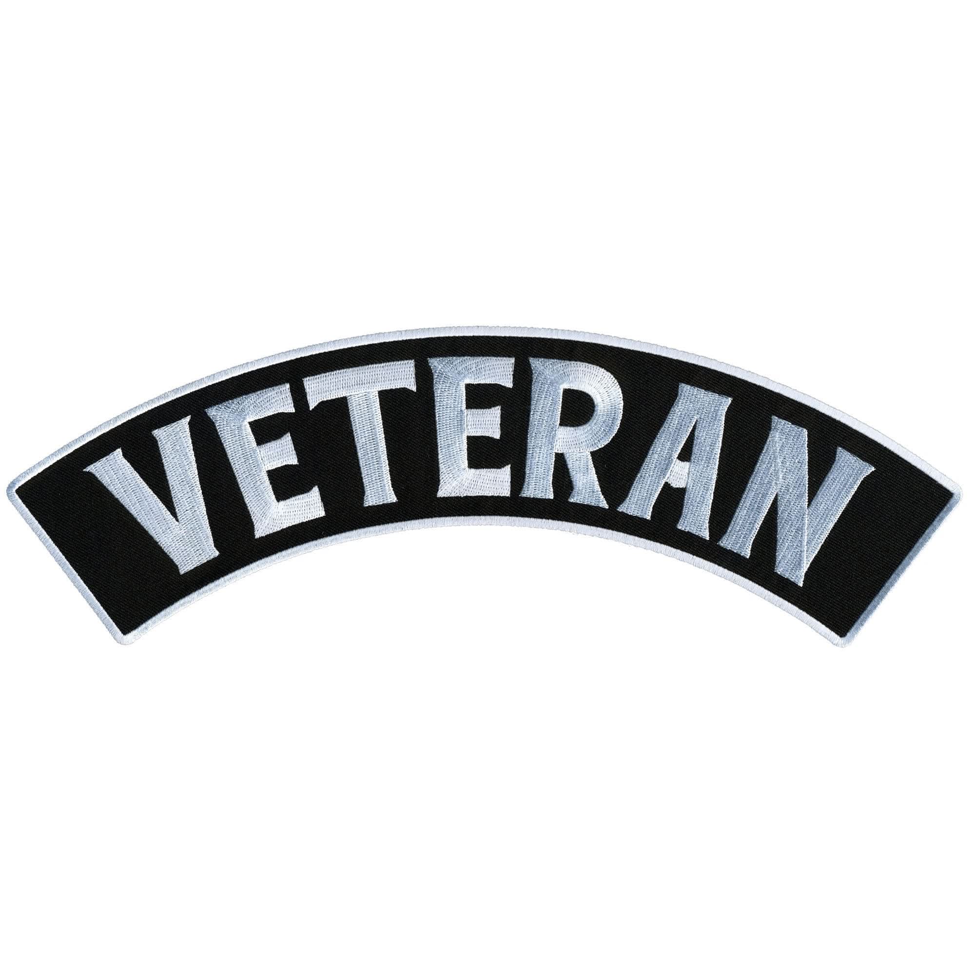 Hot Leathers Veteran 12” X 3” Top Rocker Patch