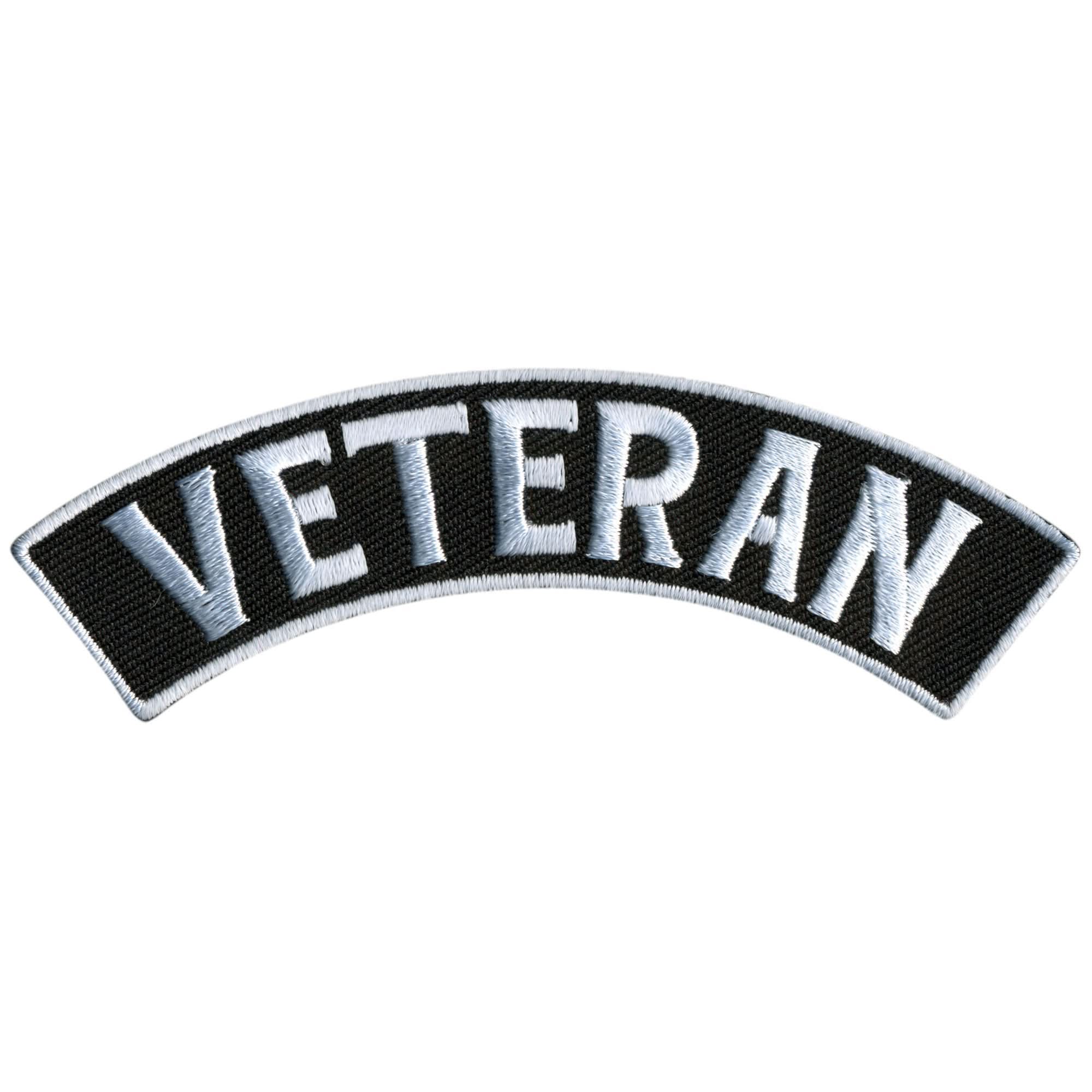 Hot Leathers Veteran 4” X 1” Top Rocker Patch