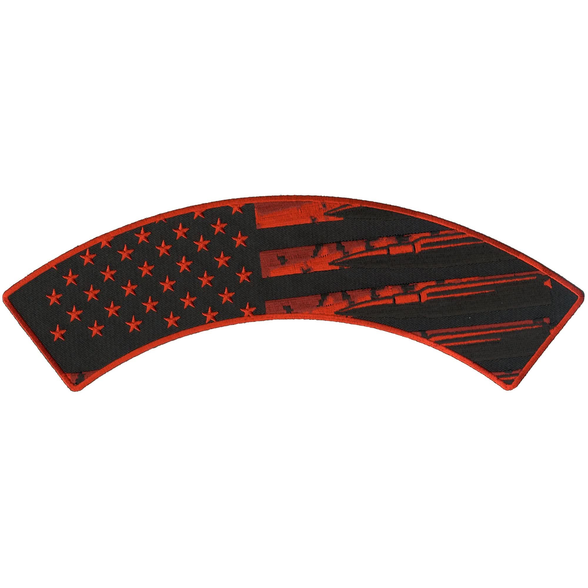 Hot Leathers Bullet Flag 12" X 3" Top Rocker Patch