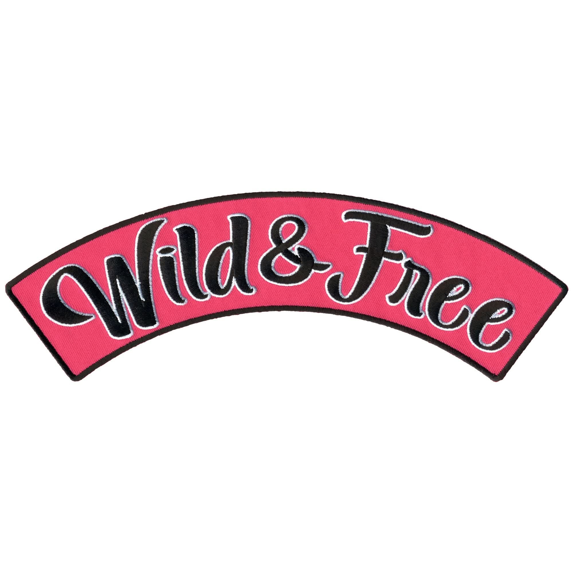 Hot Leathers Wild & Free 10" X 2" Top Rocker Patch