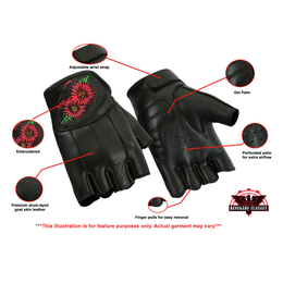 Palmic womens leather fingerless gloves