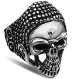 R123 Stainless Steel War Head Skull Biker Ring Rings Renegade Classics