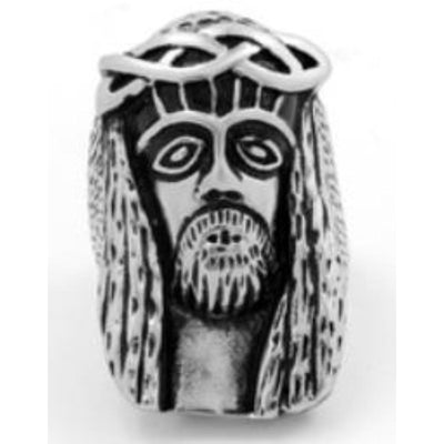 R125 Stainless Steel Jesus Face Skull Biker Ring Rings Renegade Classics
