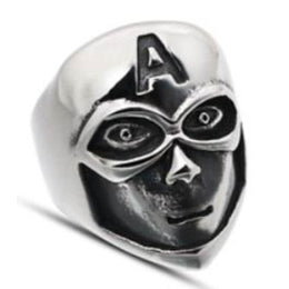 R133 Stainless Steel Hero Skull Biker Ring Rings Renegade Classics