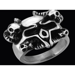 R142 Stainless Steel Serpent Skull Biker Ring Rings Renegade Classics