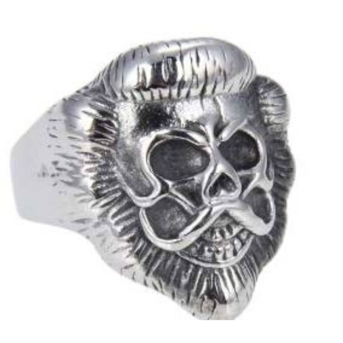 R143 Stainless Steel Lion Face Skull Biker Ring Rings Renegade Classics