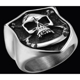 R179 Stainless Steel Brave Face Biker Ring Rings Renegade Classics