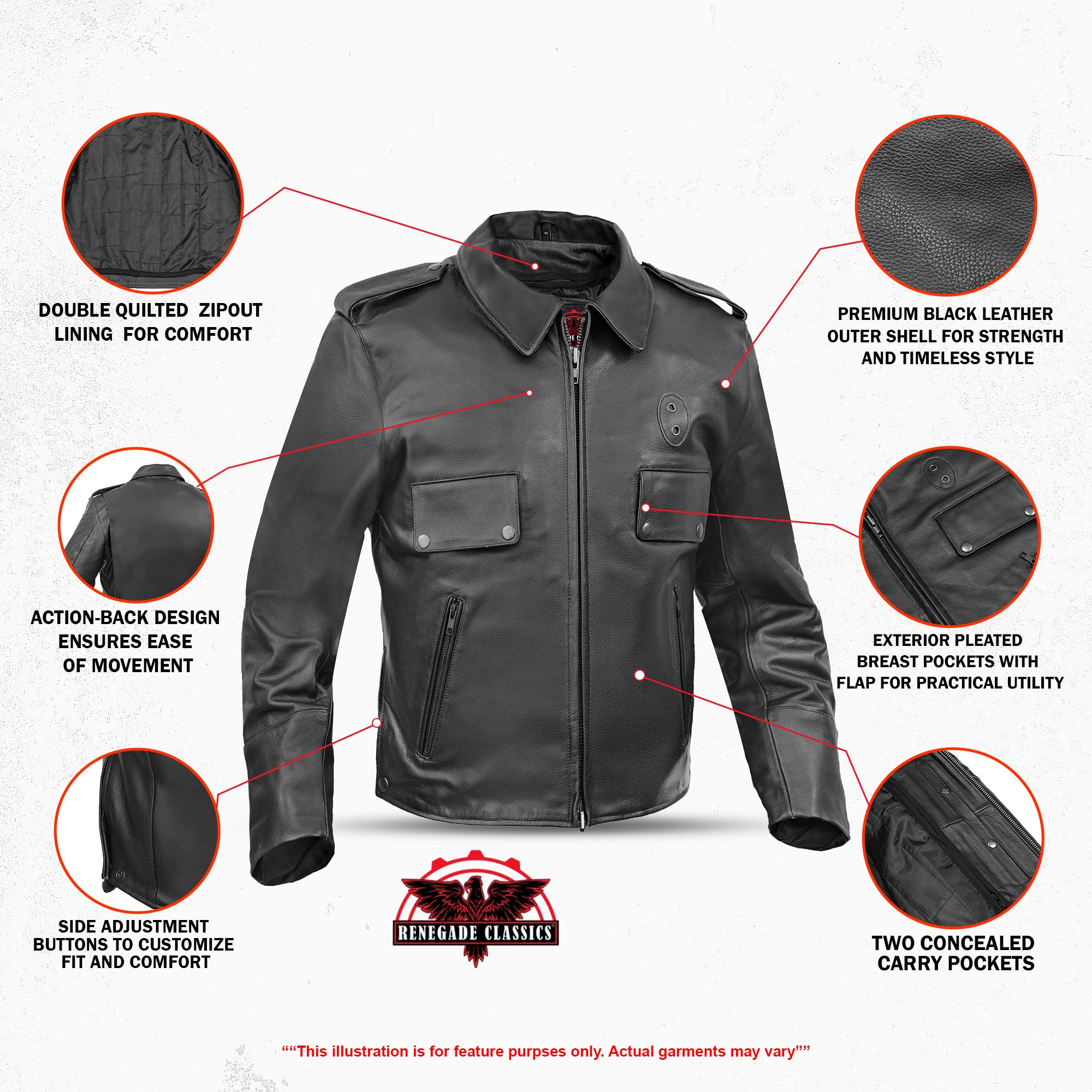 Dark Rebel™ Men’s Motorcycle Jacket