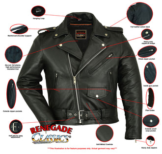 RC730 Men's Classic Plain Side Police Style Jacket