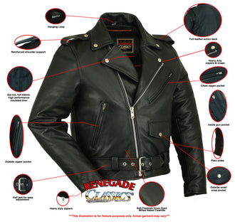 RC732 Men's Premium Classic Plain Side Police Style Jacket