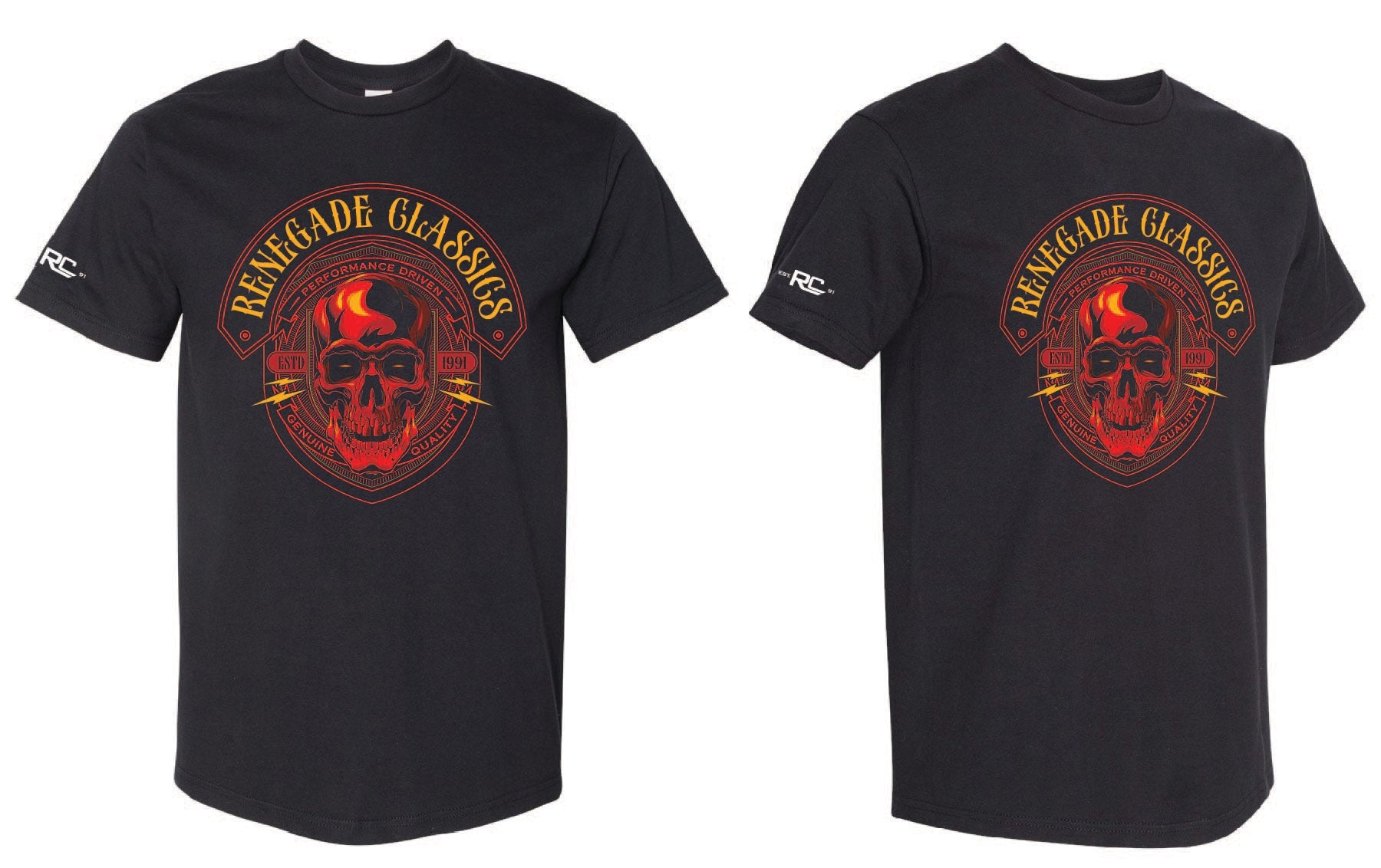 RC Renegade Classics Red Skull Mens Motorcycle T-Shirt Men's Shirts Renegade Classics