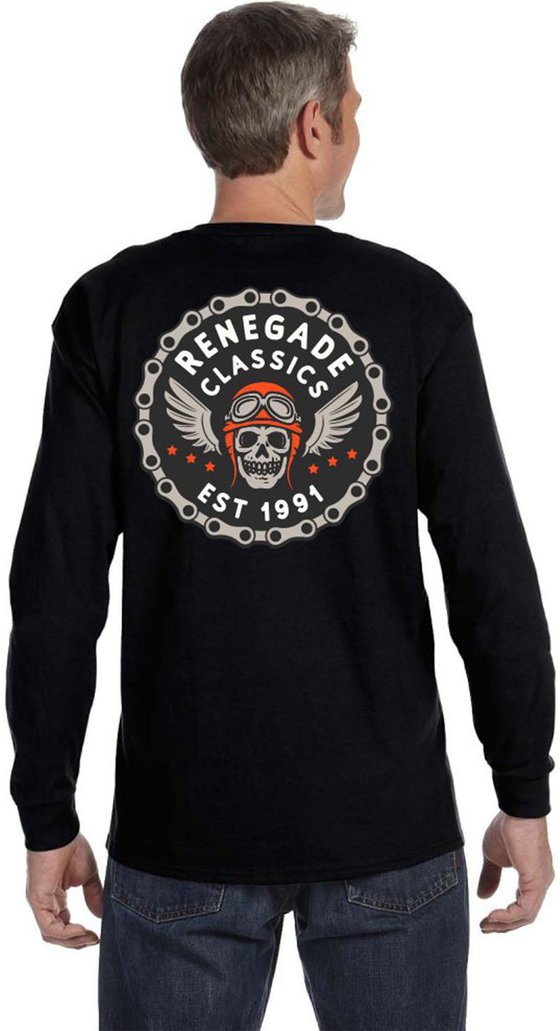 RC Chain Skull Men's Long Sleeve Shirt Shirts & Tops Renegade Classics