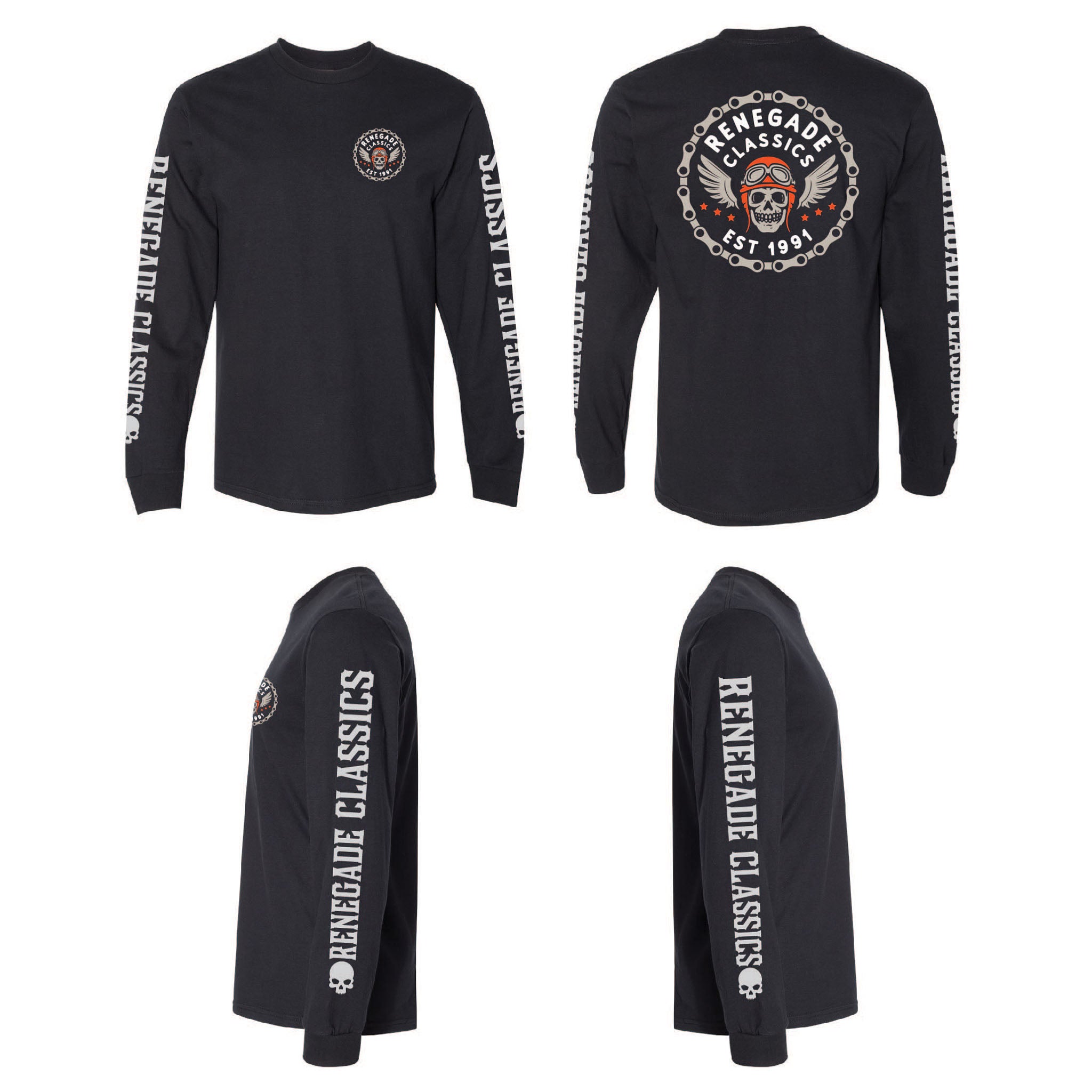 RC Chain Skull Men's Long Sleeve Shirt Shirts & Tops Renegade Classics