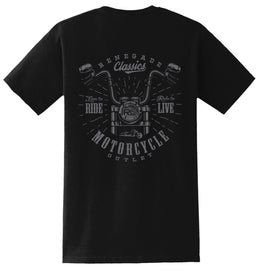RC Handlebar Black Mens Motorcycle T-Shirt Men's Shirts Renegade Classics