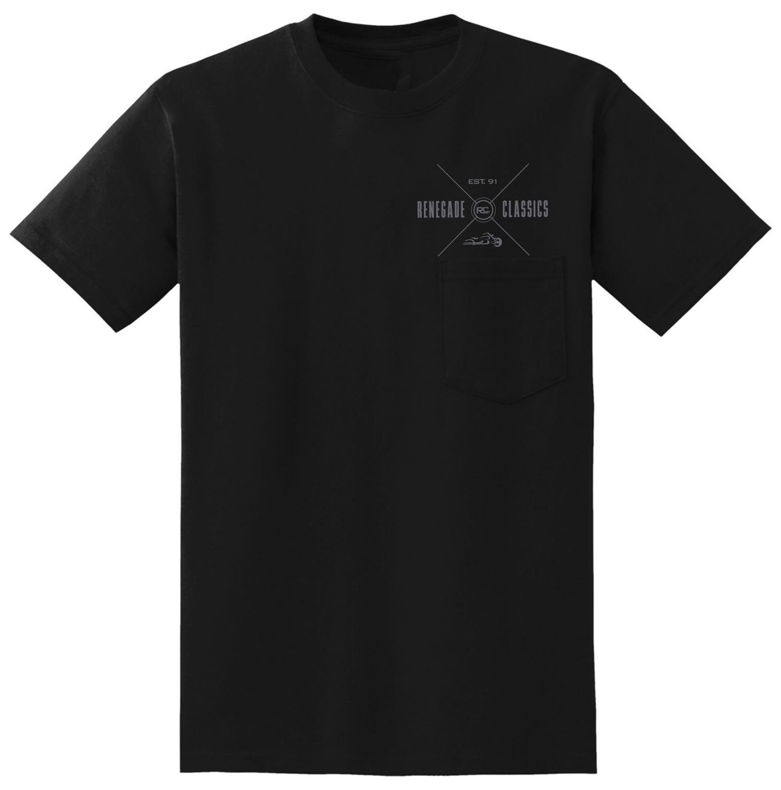 RC Handlebar Black Mens Motorcycle T-Shirt Men's Shirts Renegade Classics