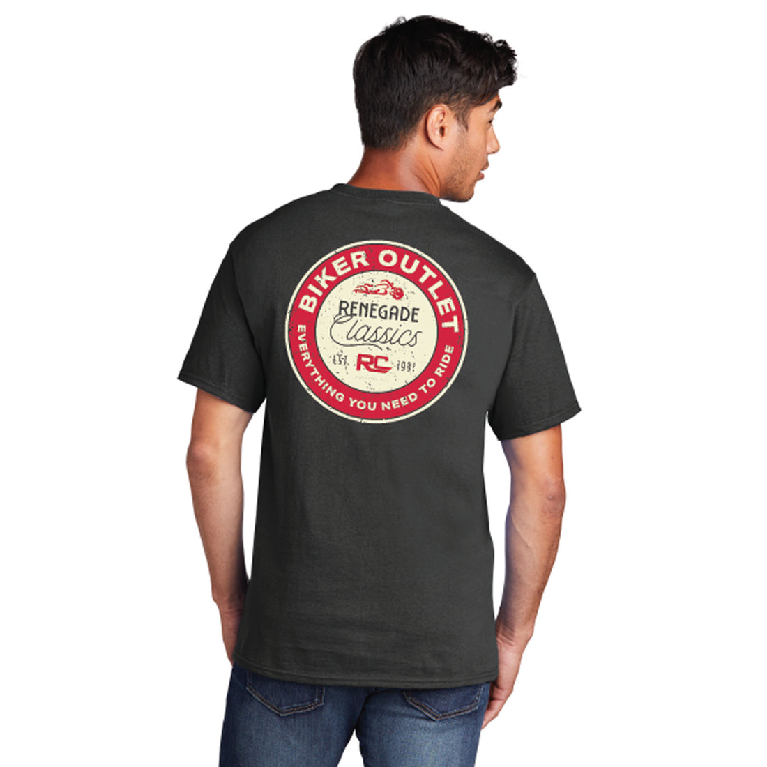 RC Retro Sign Black Mens  Motorcycle  T-Shirt