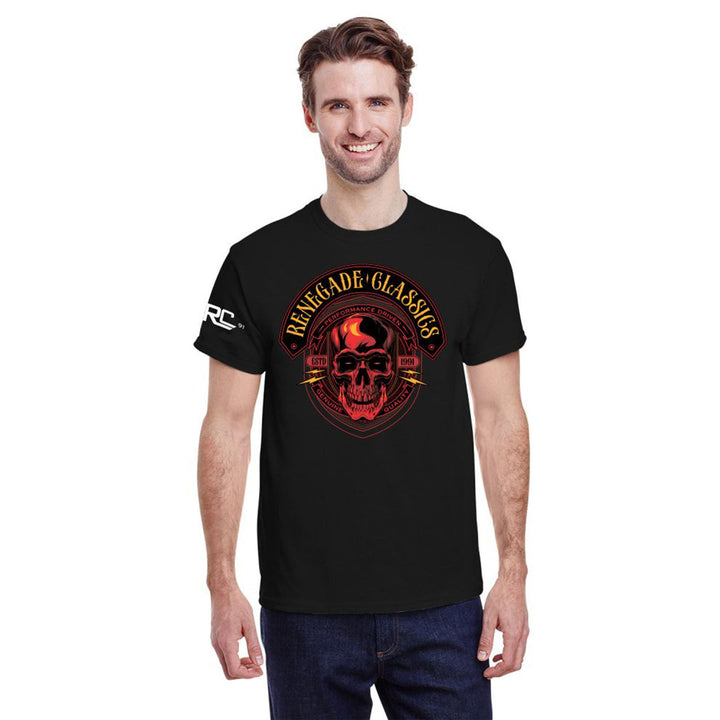 RC Renegade Classics Red Skull  Mens Motorcycle T-Shirt