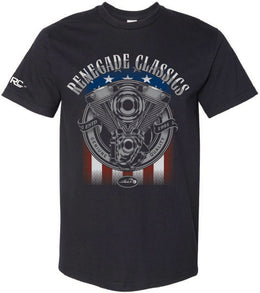 RC Renegade Classics Flag Graphic Mens Motorcycle T-Shirt Men's Shirts Renegade Classics