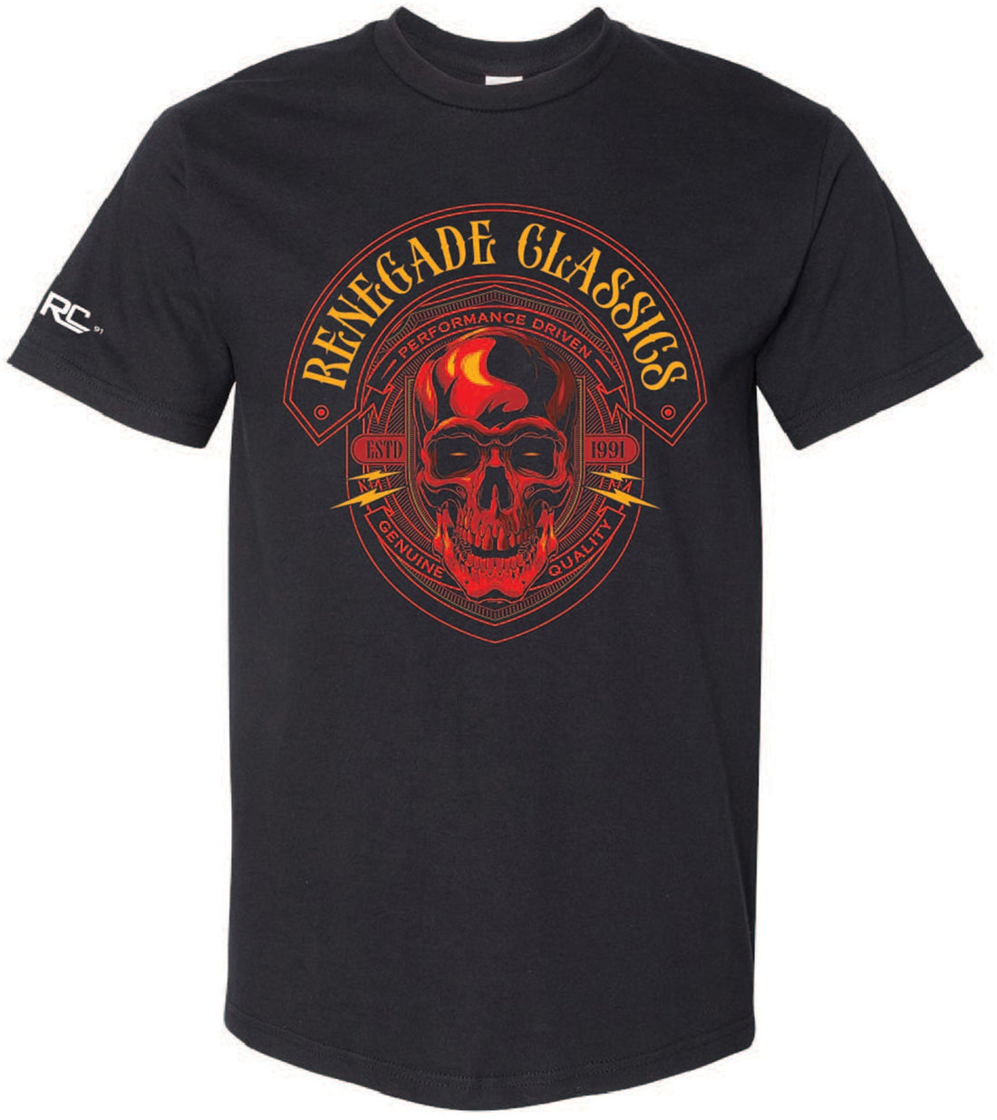 RC Renegade Classics Red Skull  Mens Motorcycle T-Shirt