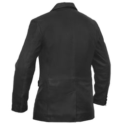 Bridgerton Men's Black Leather Blazer