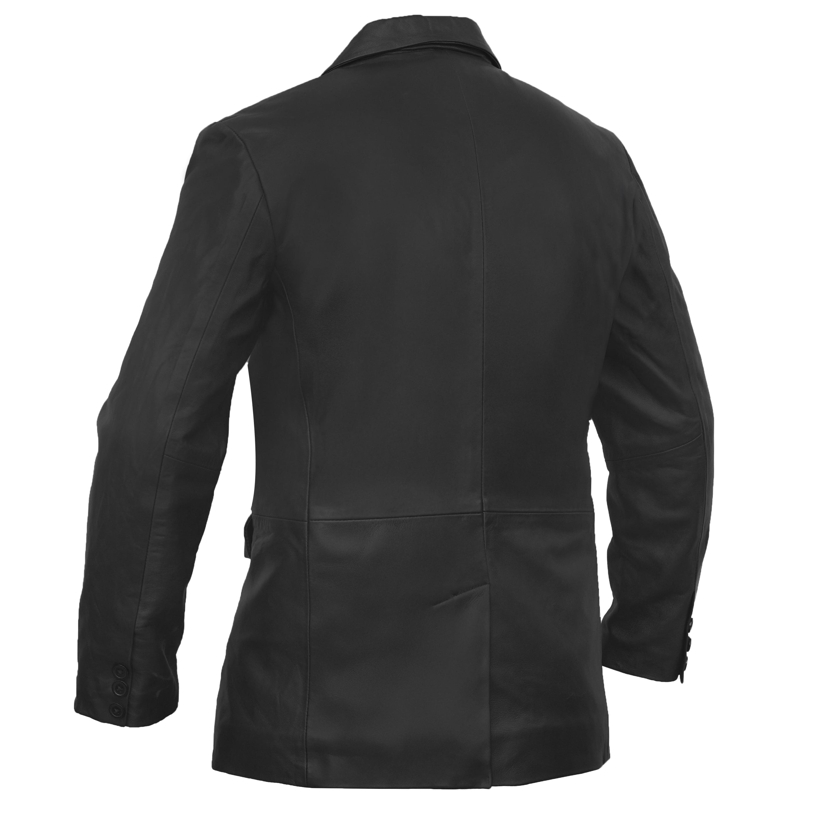 Bridgerton Men's Black Leather Blazer