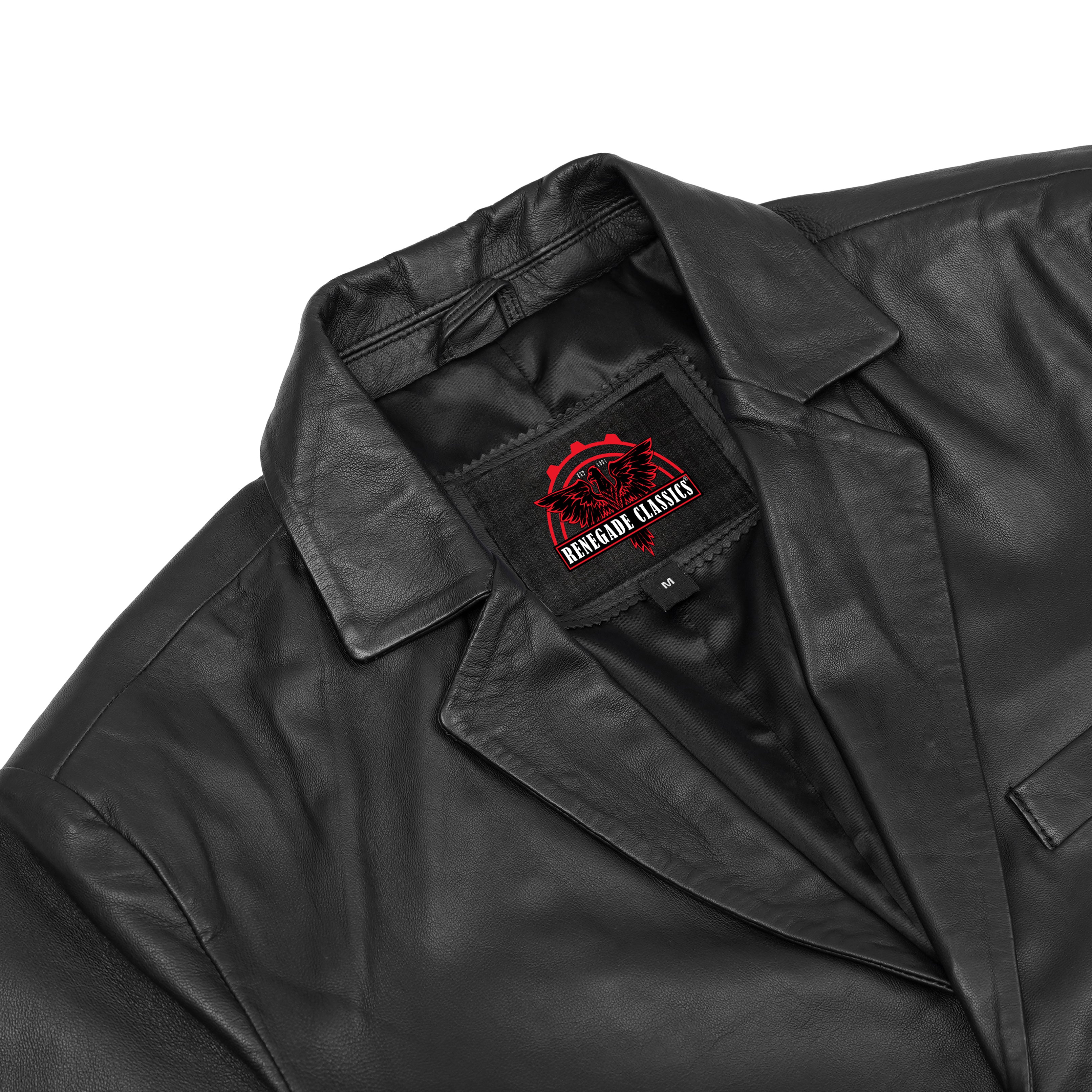 Bridgerton Men's Black Leather Blazer