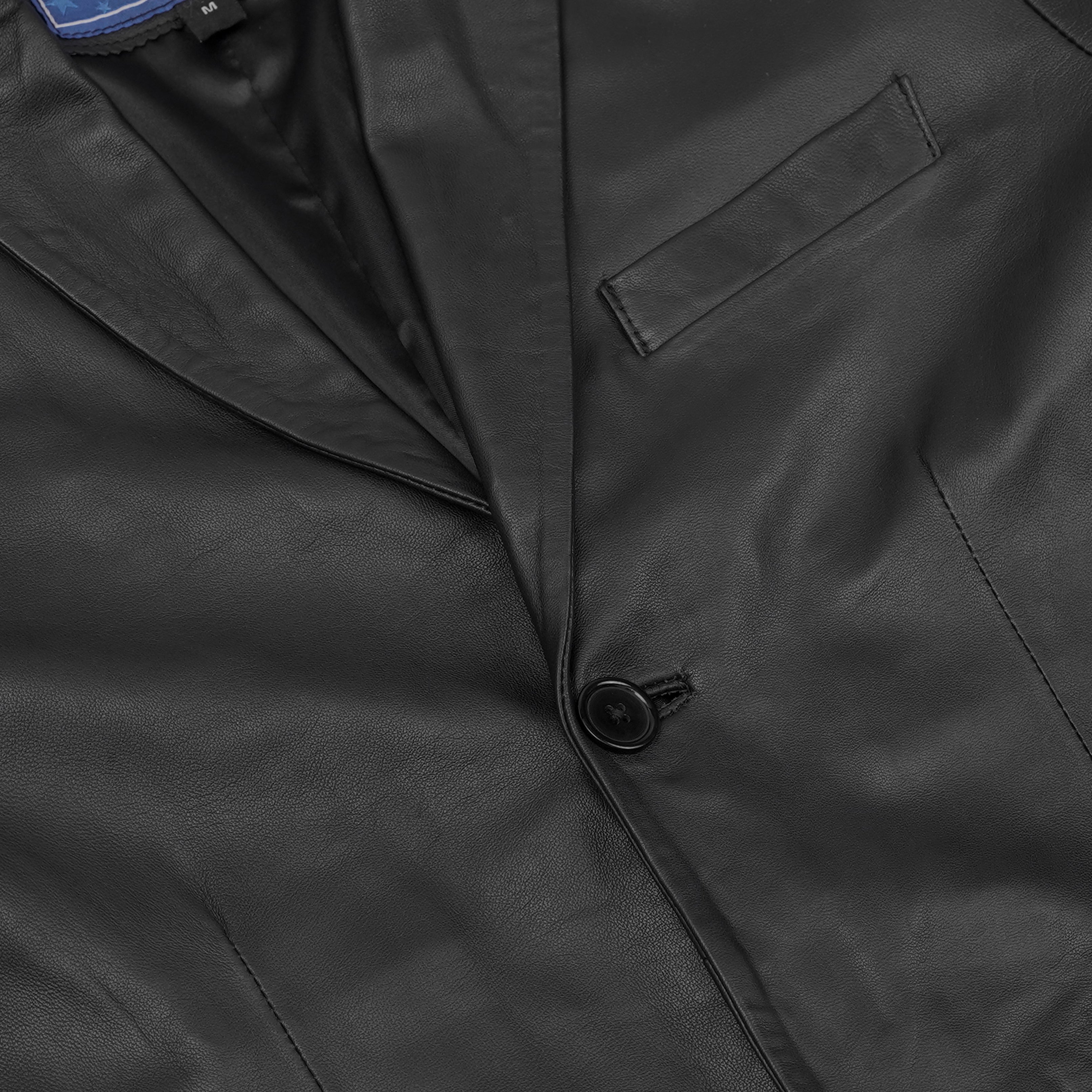 Bridgerton Men's Black Leather Blazer