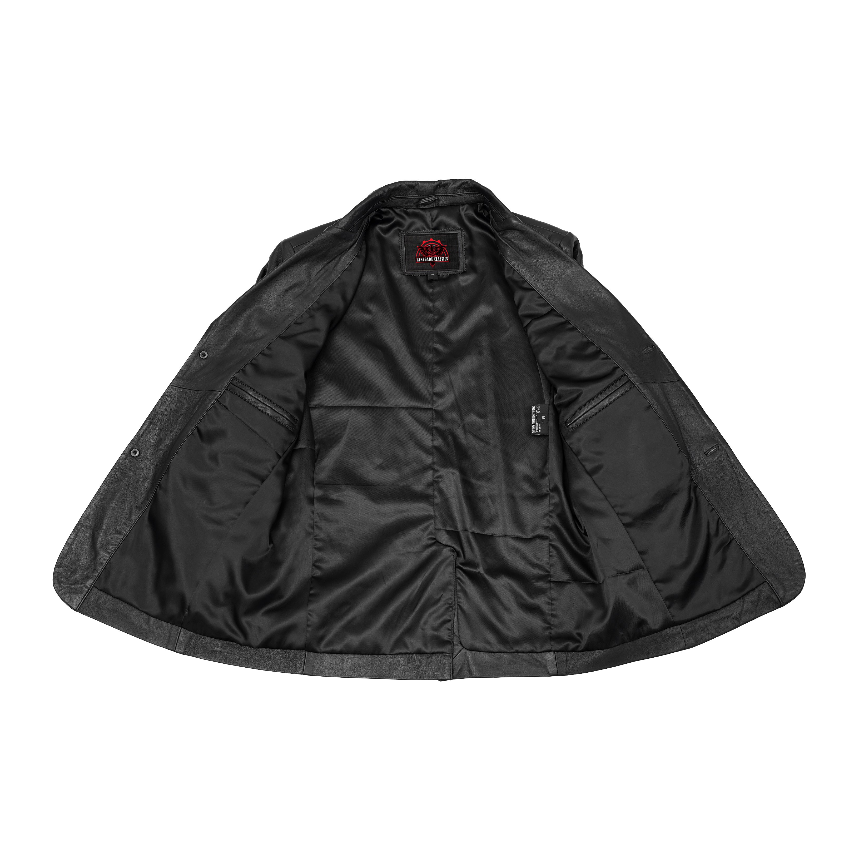 Bridgerton Men's Black Leather Blazer