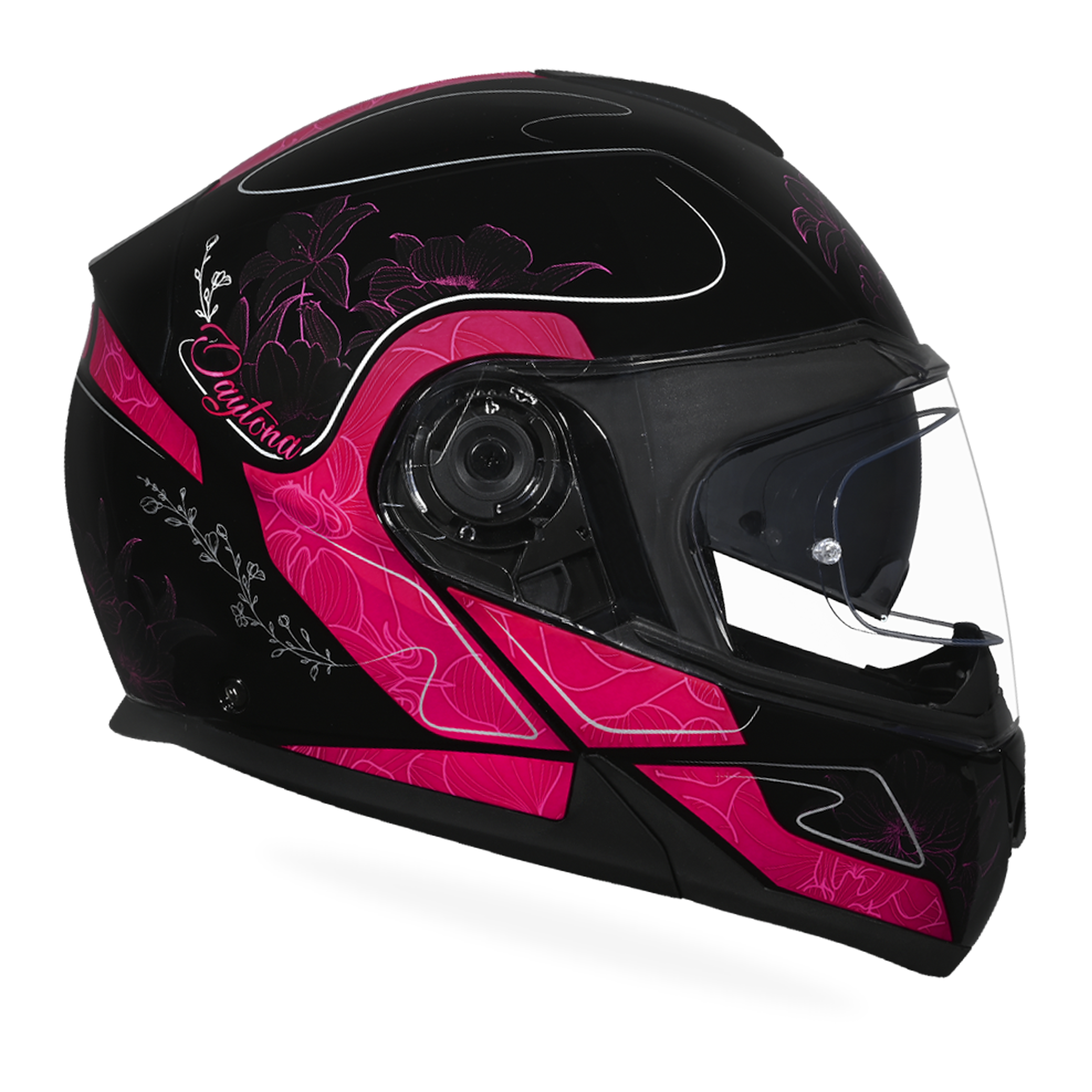 Daytona Glide Modular Motorcycle Helmet - DOT Approved, Bluetooth Ready, Dual Visor, Men/Women/Youth - W/ Flowers