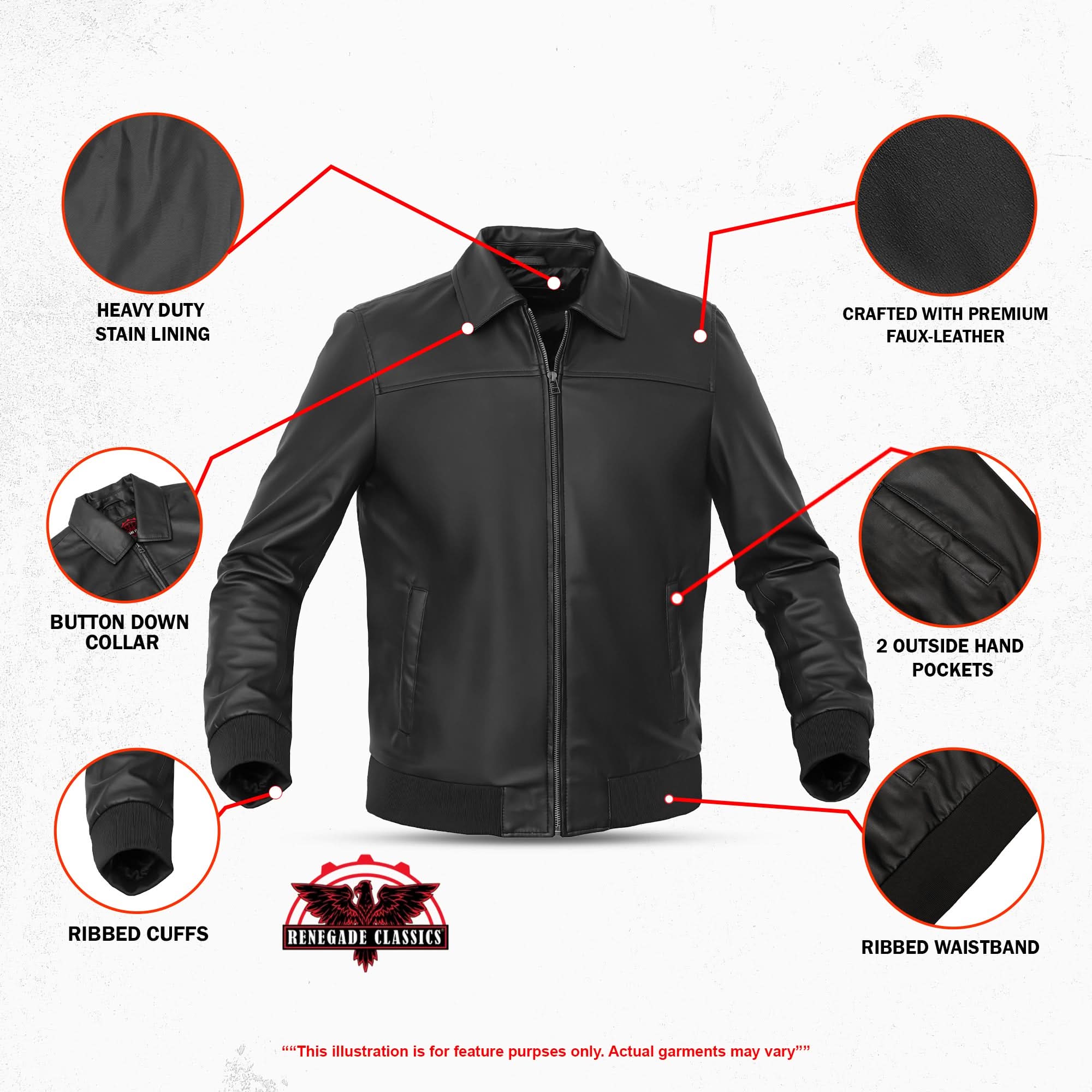 Midnight Forge Men’s Faux Leather Motorcycle Jacket