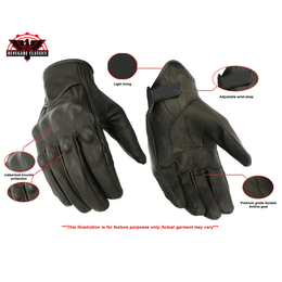 RazorRide Men's leather motorcycle gloves