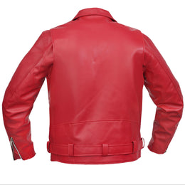 Crimson Firebrand Men’s Faux Leather Motorcycle Jacket